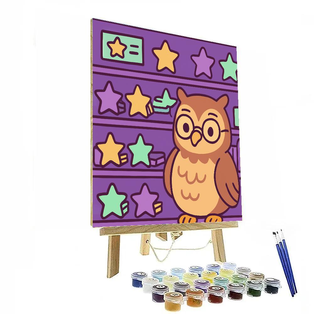 Alien Library Owl paint by color
