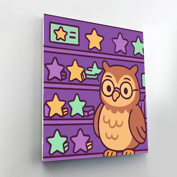 Alien Library Owl paint by color