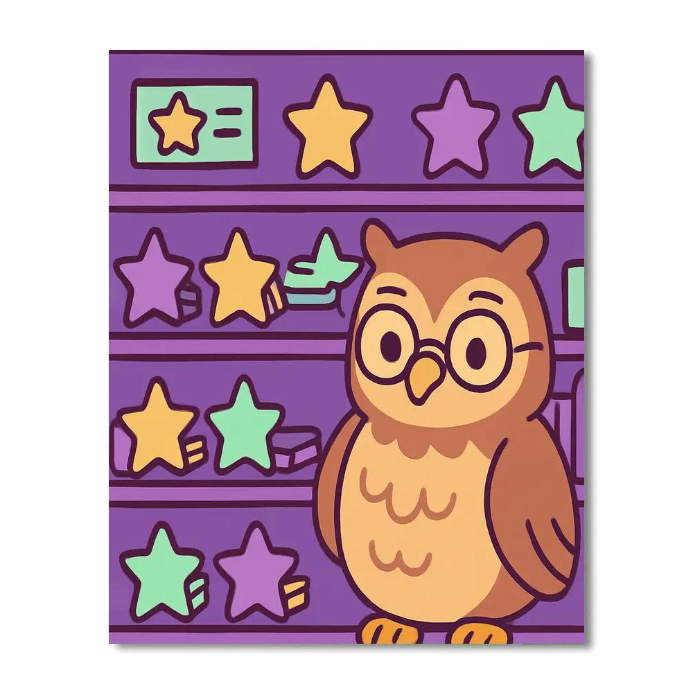 Alien Library Owl paint by color