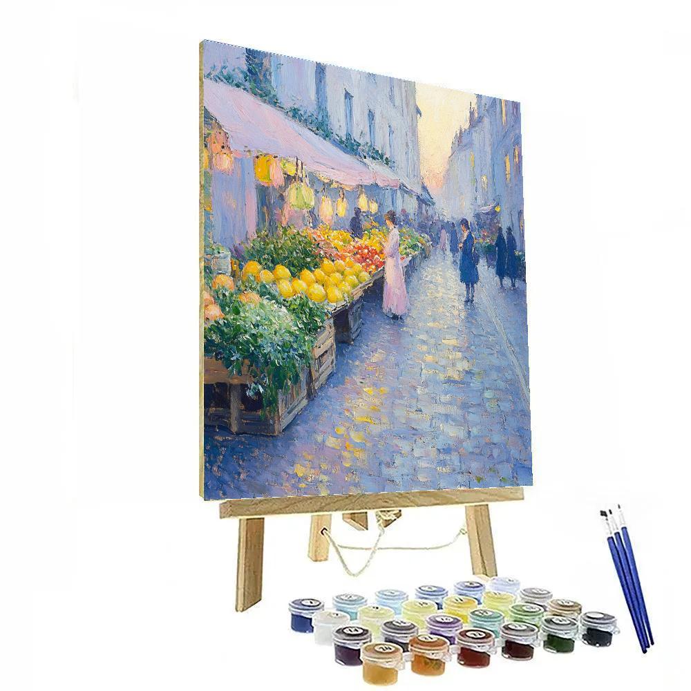 Claude Monet Inspired Morning Market paint by color