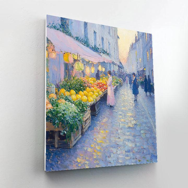 Claude Monet Inspired Morning Market paint by color