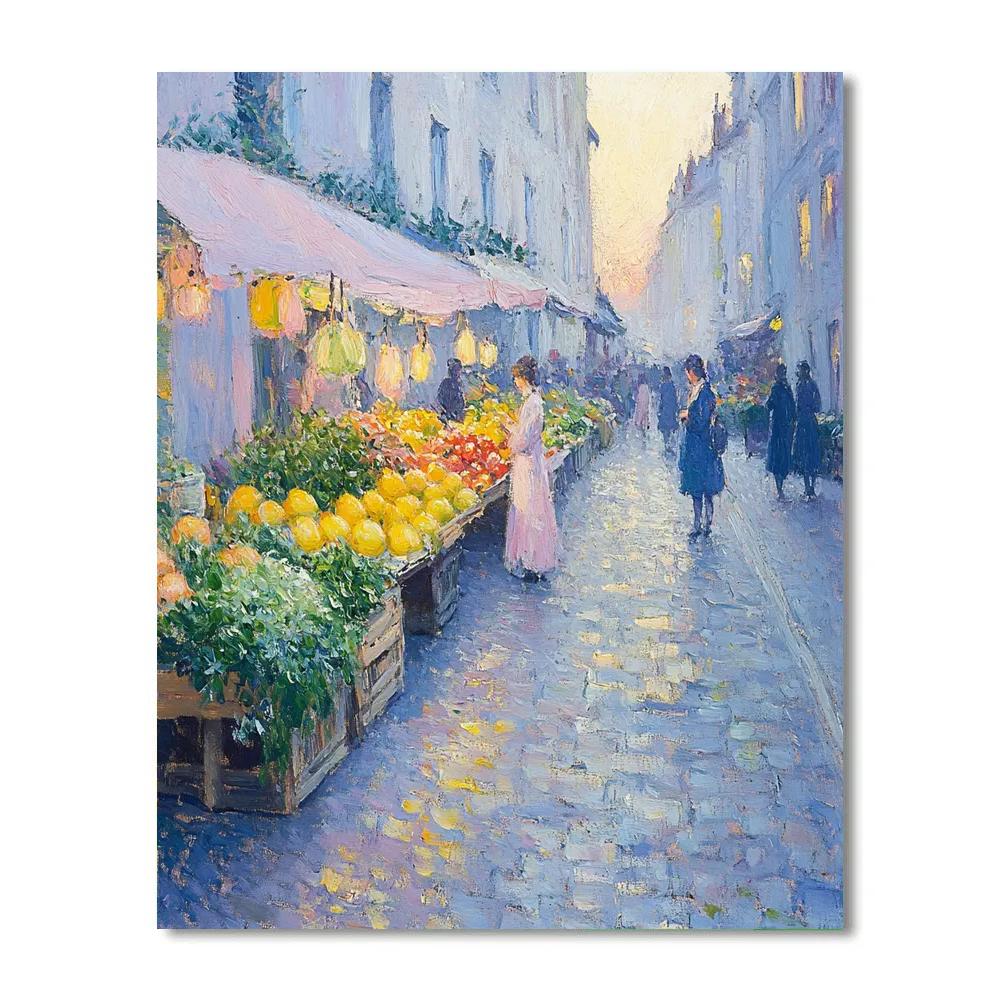 Claude Monet Inspired Morning Market paint by color