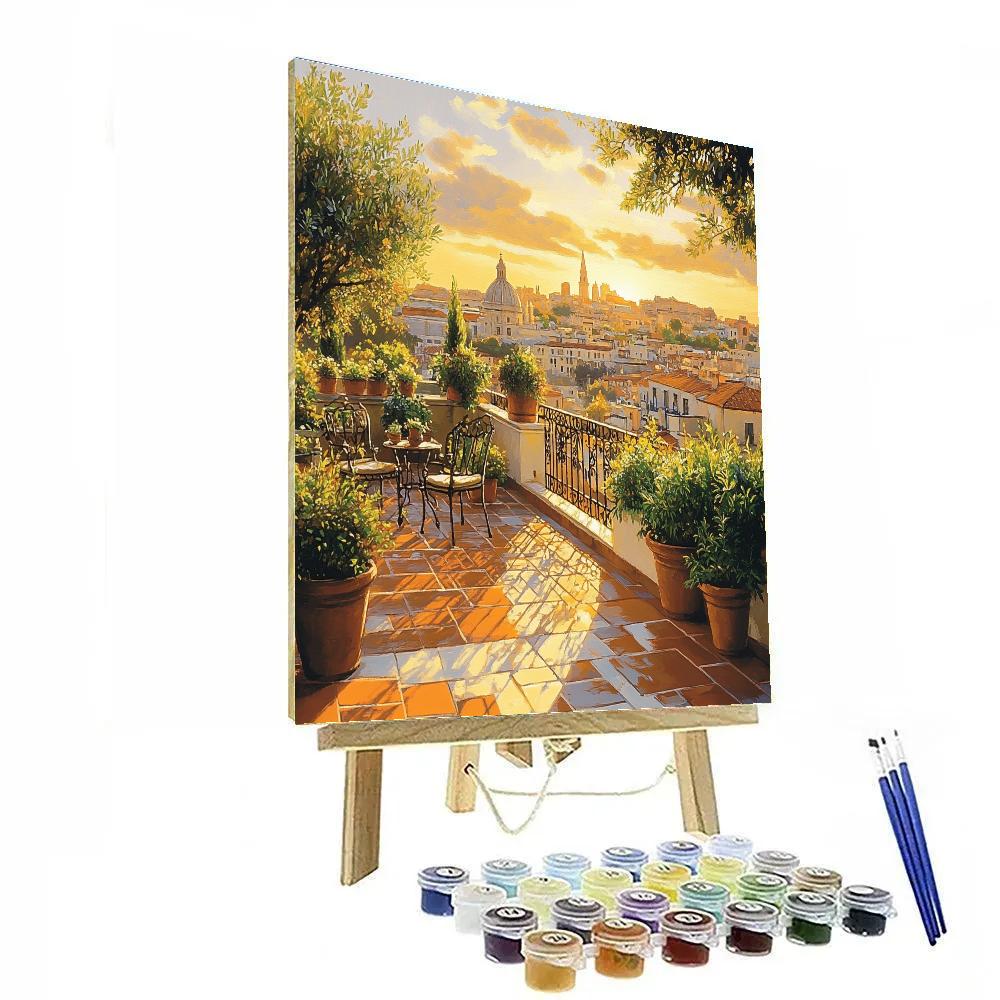 Rooftop Gardens Of Madrid Center Spain Painting by numbers kit