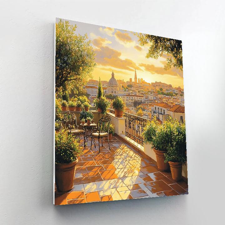 Rooftop Gardens Of Madrid Center Spain Painting by numbers kit