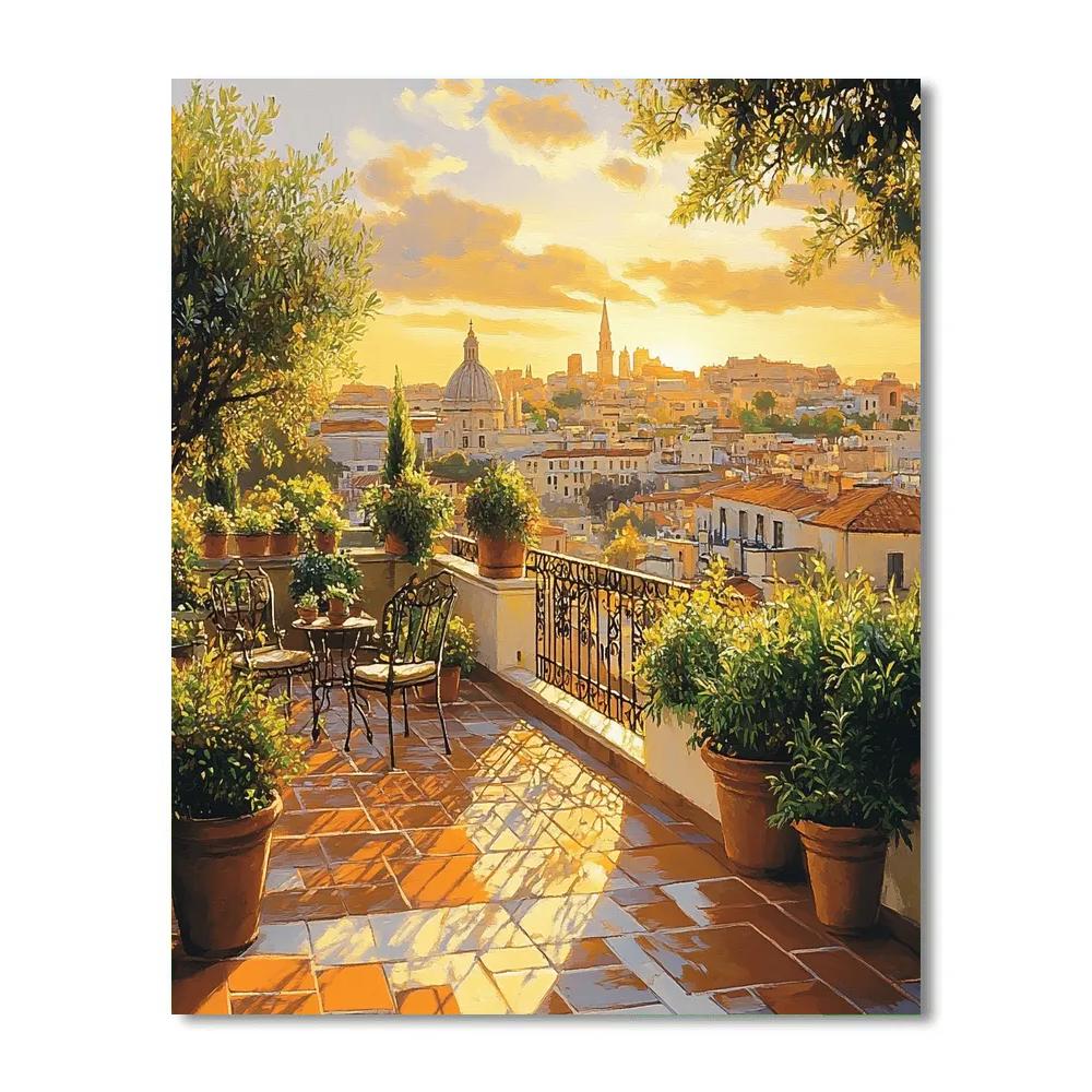 Rooftop Gardens Of Madrid Center Spain Painting by numbers kit