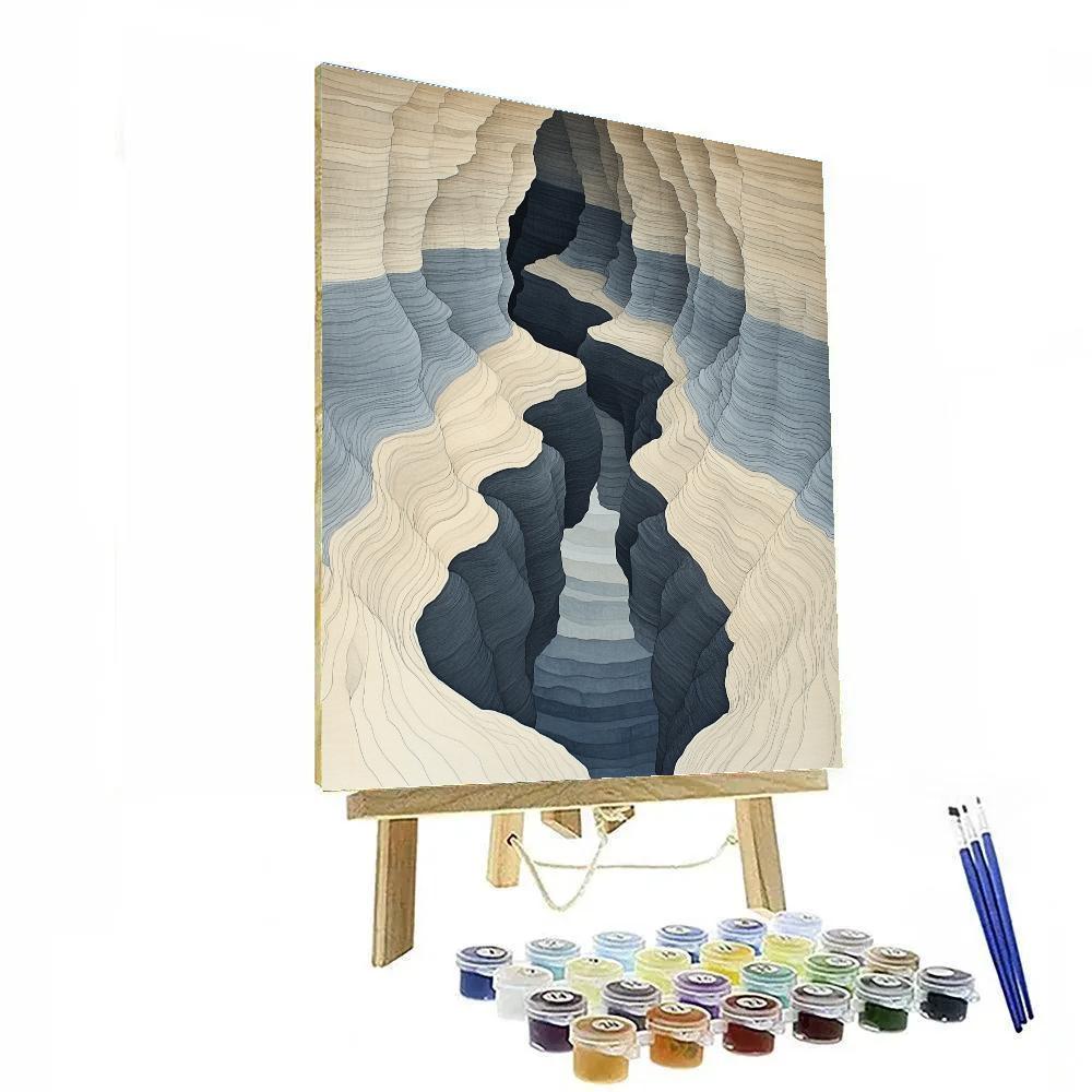 M.C. Escher Inspired Mirrorfold Canyon Paint by numbers art