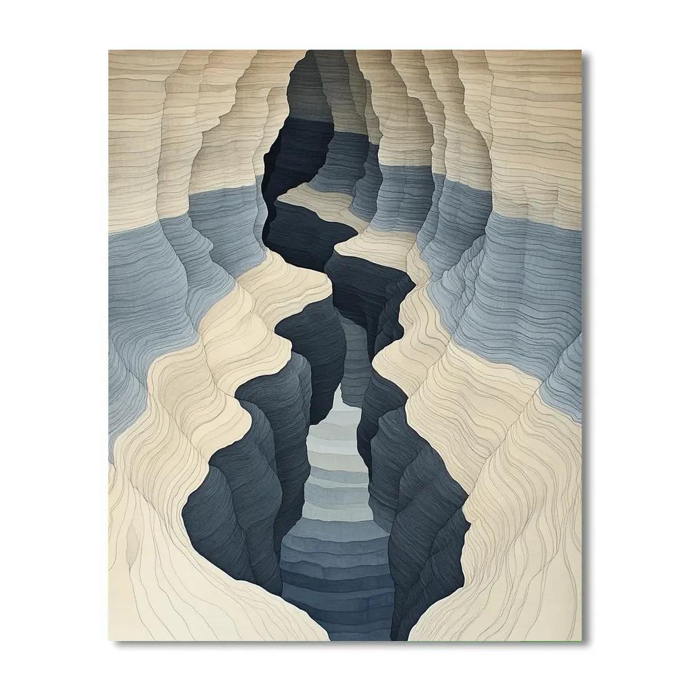 M.C. Escher Inspired Mirrorfold Canyon Paint by numbers art
