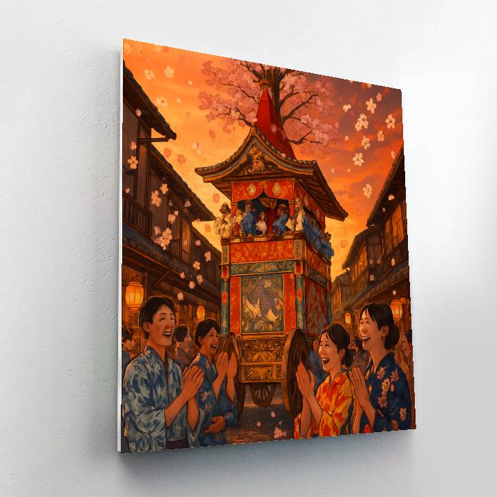 Gion Matsuri Festival paint by numbers