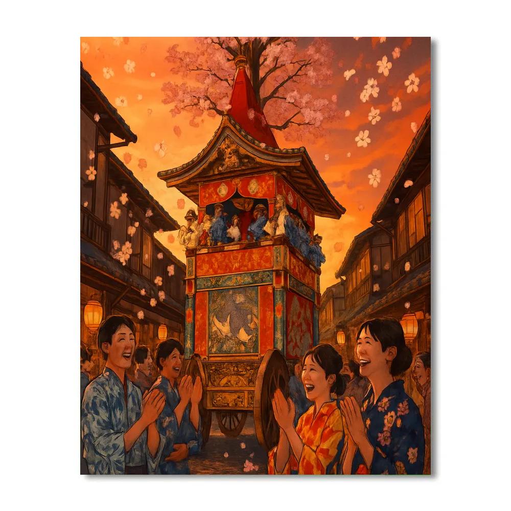 Gion Matsuri Festival paint by numbers