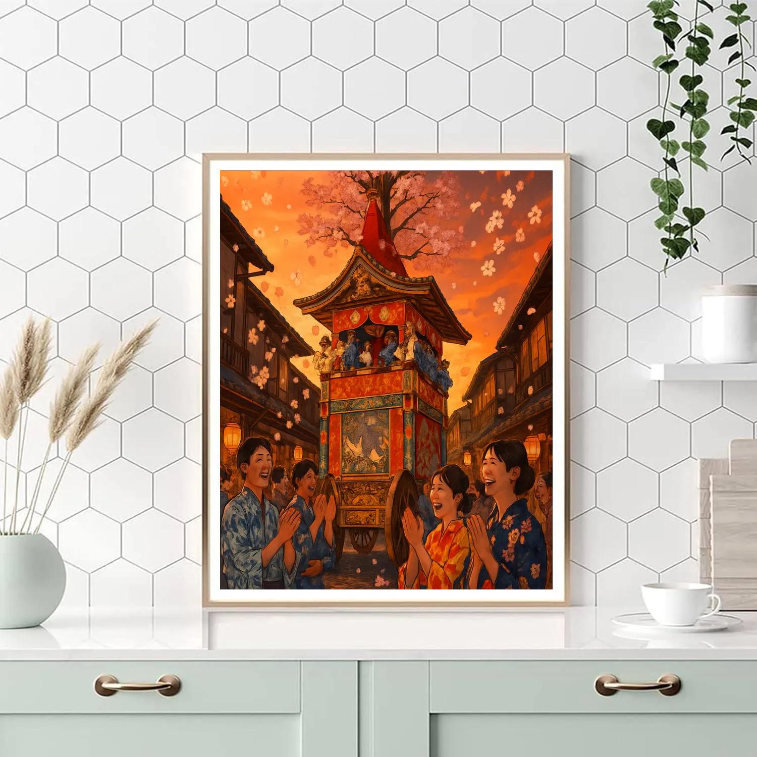 Gion Matsuri Festival paint by numbers