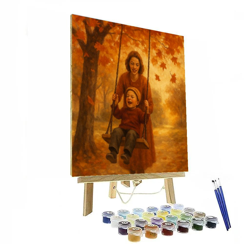 Swinging Under The Autumn Leaves DIY paint by numbers