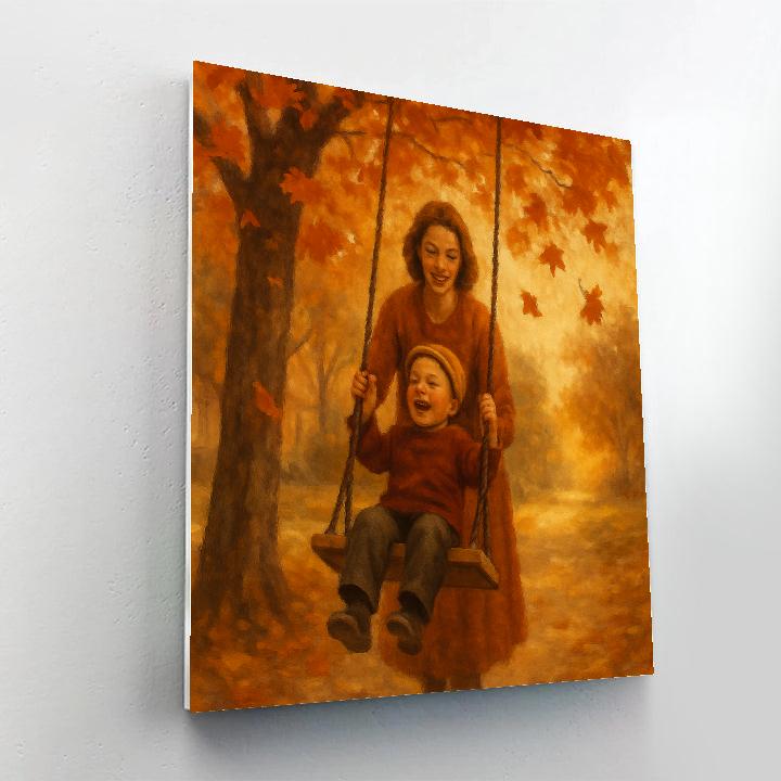 Swinging Under The Autumn Leaves DIY paint by numbers