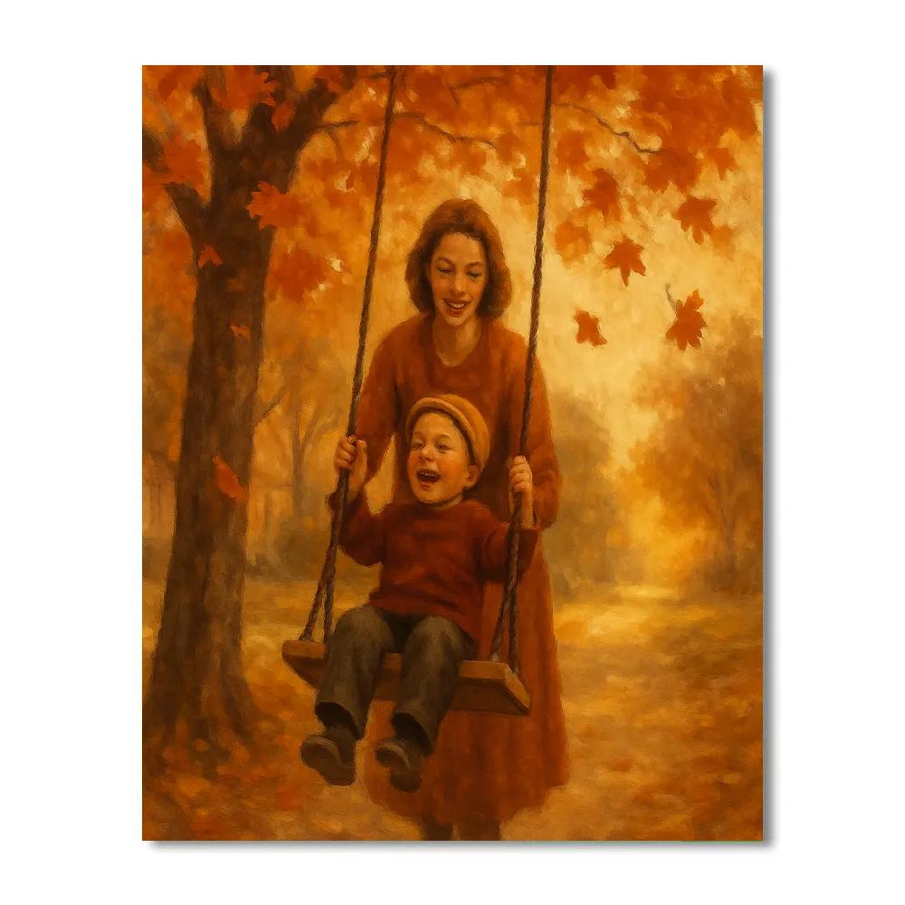 Swinging Under The Autumn Leaves DIY paint by numbers