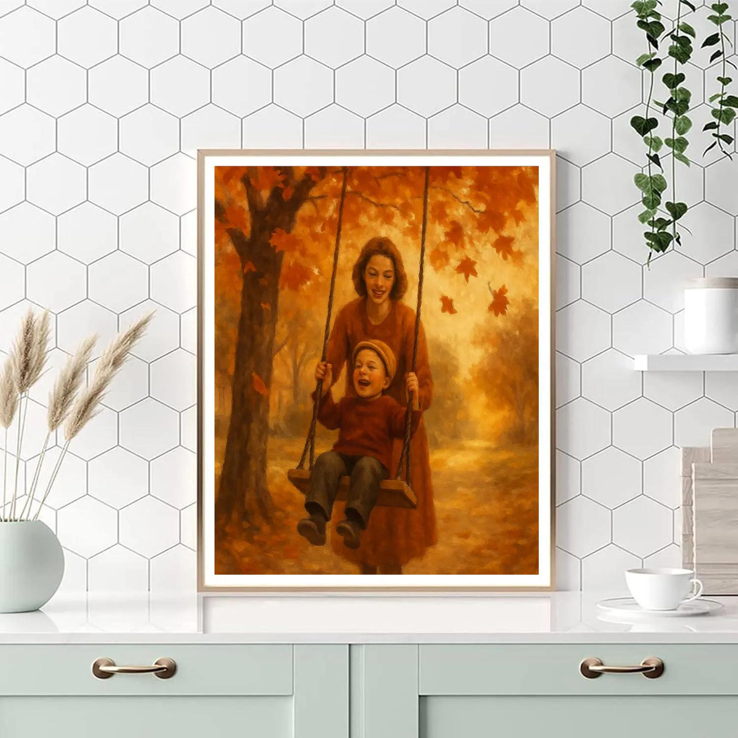 Swinging Under The Autumn Leaves DIY paint by numbers