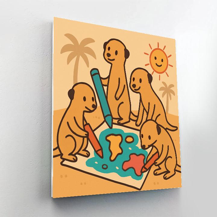 Map-Making Meerkat Crew Number painting