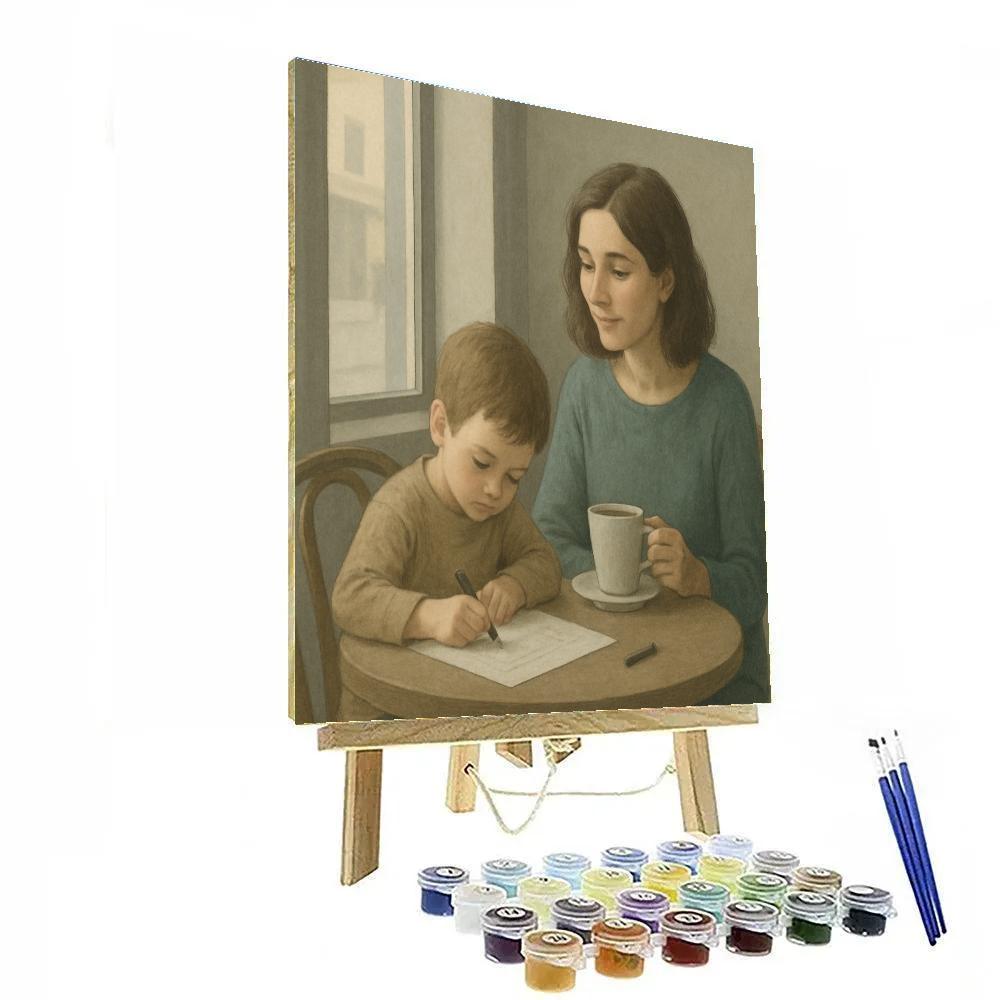 Quiet Coffee And Drawing Number painting