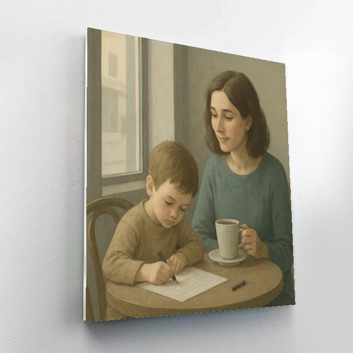 Quiet Coffee And Drawing Number painting