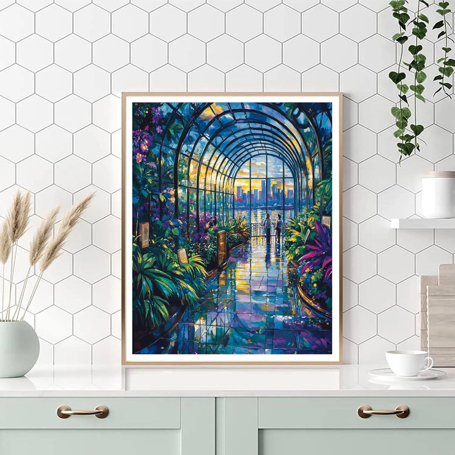 Botanical Glasshouse Of Sydney Royal Botanic Garden Australia paint by numbers