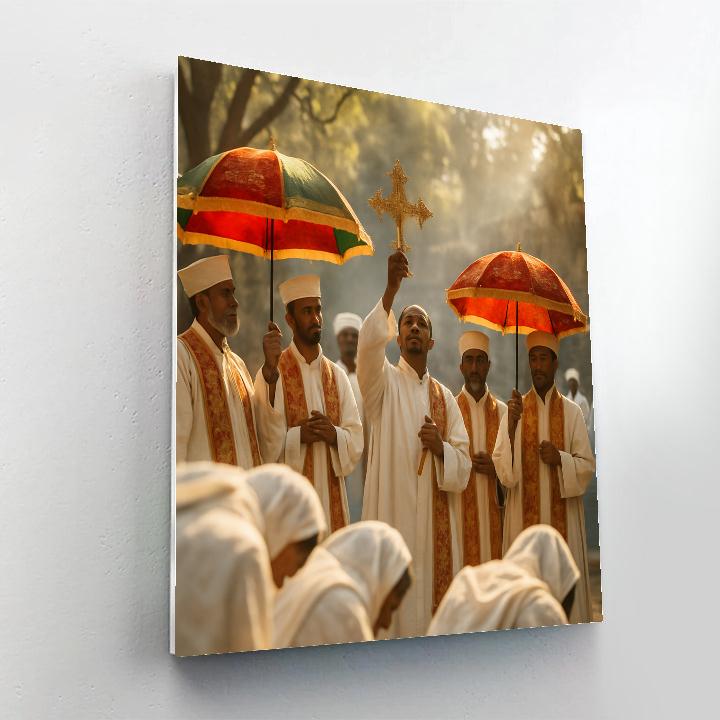 Dawn Procession At Timkat Gondar Number painting