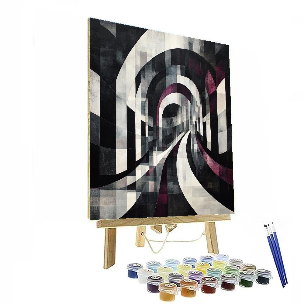 M.C. Escher Inspired Infinite Ribbon Metropolis Paint by numbers art