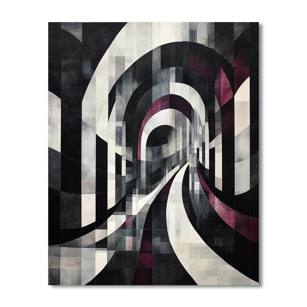 M.C. Escher Inspired Infinite Ribbon Metropolis Paint by numbers art