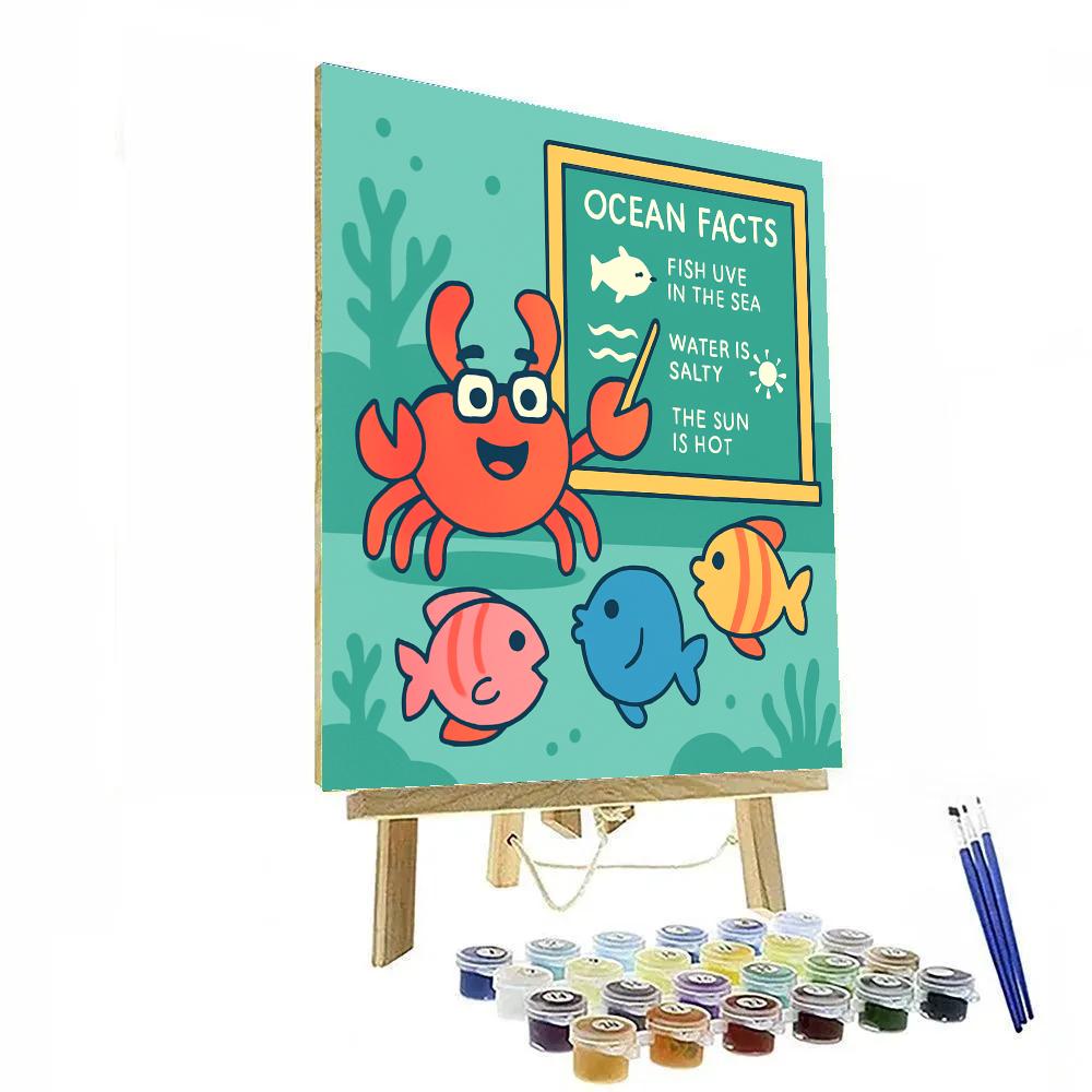 Coral Classroom Crab Number painting