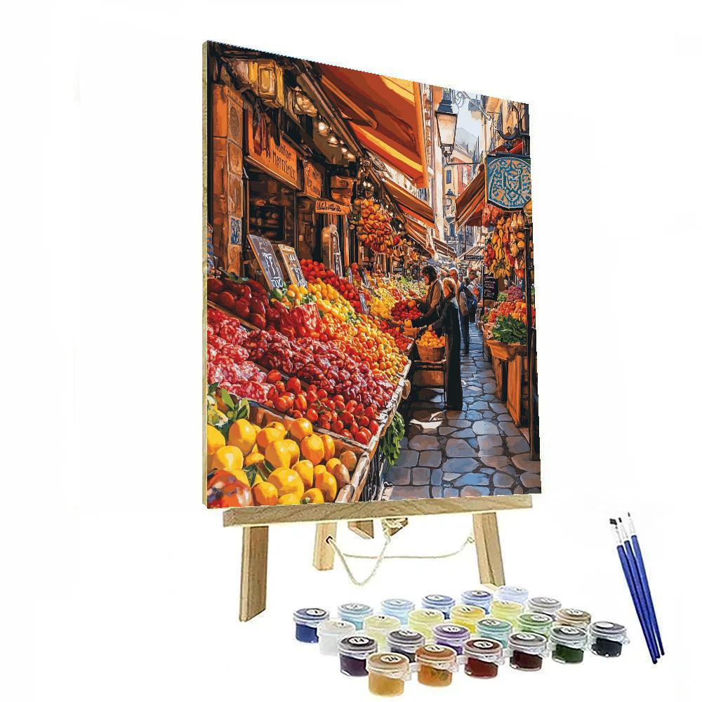 Market Alley Of La Boqueria Barcelona Spain Painting by numbers kit