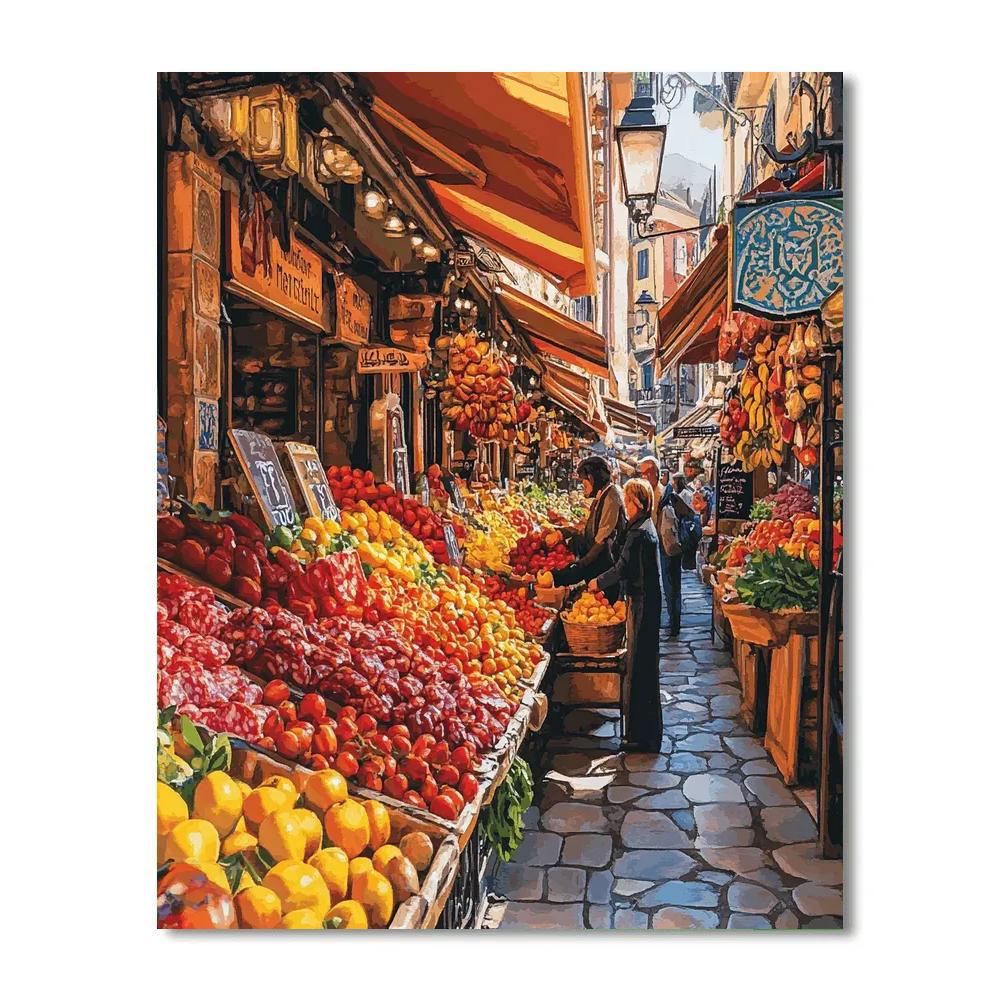 Market Alley Of La Boqueria Barcelona Spain Painting by numbers kit