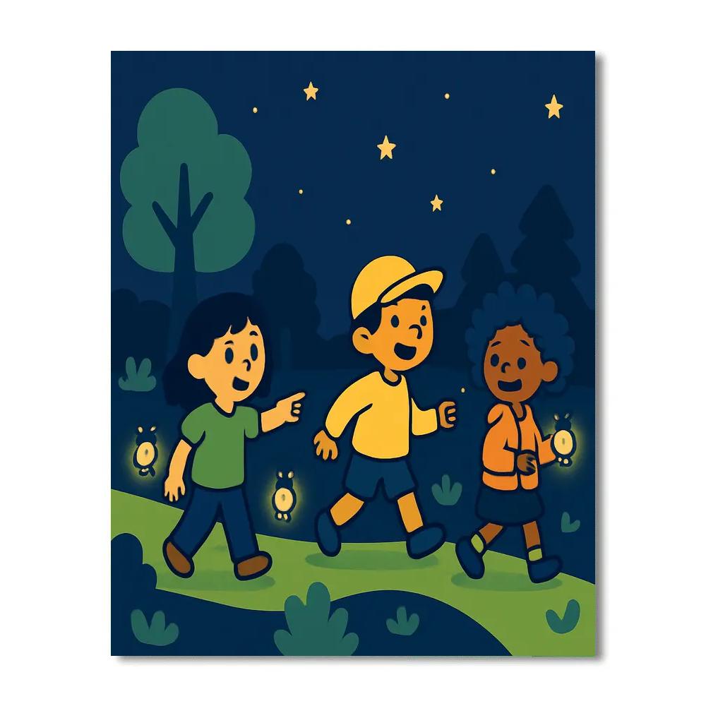 Glowworm Lantern Trail painting number kit