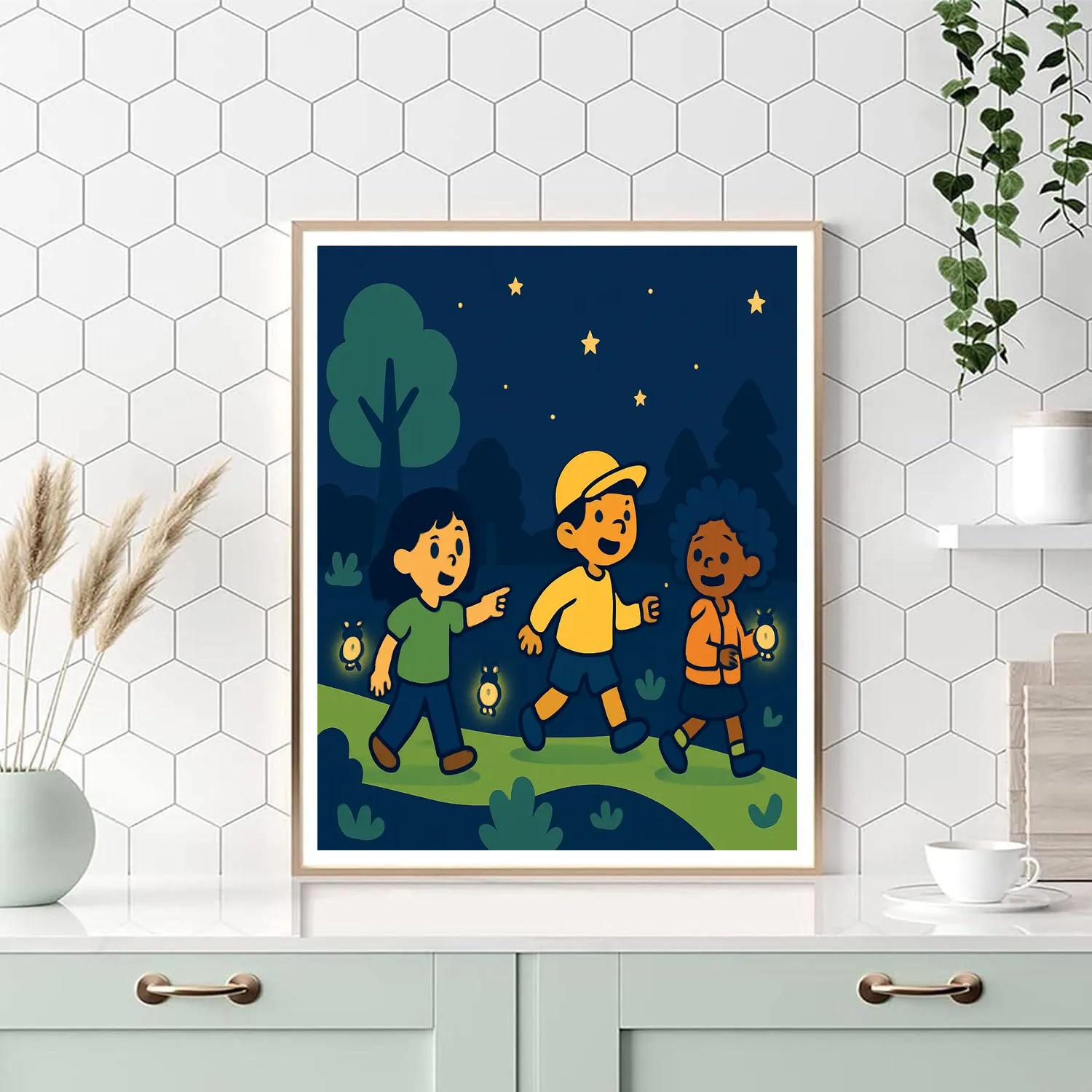 Glowworm Lantern Trail painting number kit