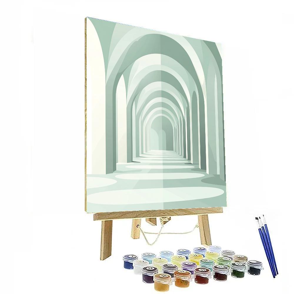 M.C. Escher Inspired Sinewave Cathedral Of Silence Number painting