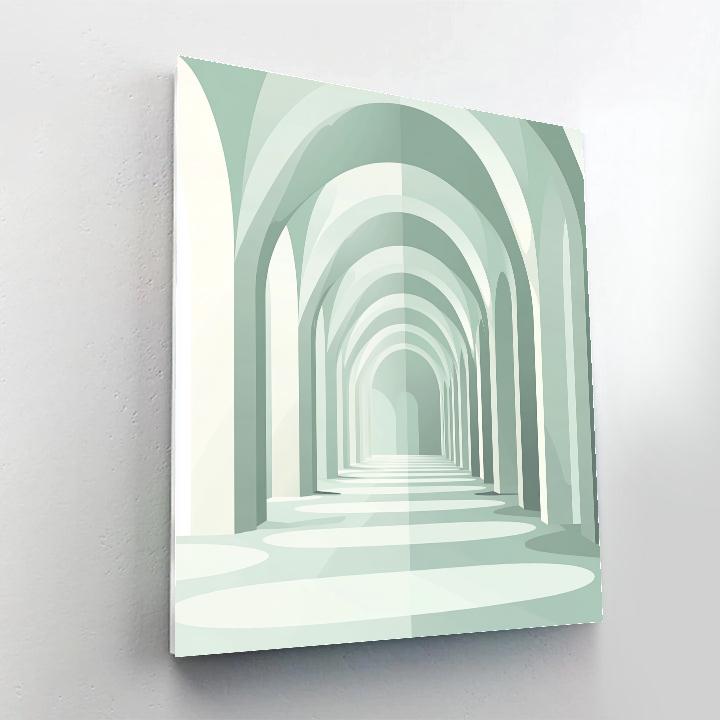 M.C. Escher Inspired Sinewave Cathedral Of Silence Number painting