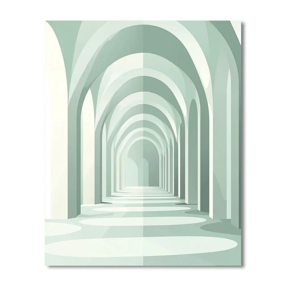 M.C. Escher Inspired Sinewave Cathedral Of Silence Number painting