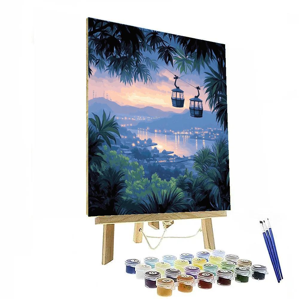 Sunrise Over Mount Faber Cable Car Singapore DIY paint by numbers