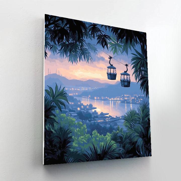 Sunrise Over Mount Faber Cable Car Singapore DIY paint by numbers