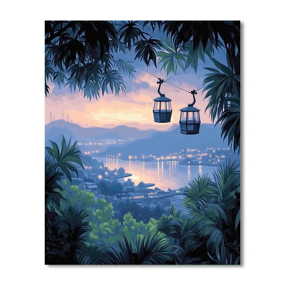Sunrise Over Mount Faber Cable Car Singapore DIY paint by numbers