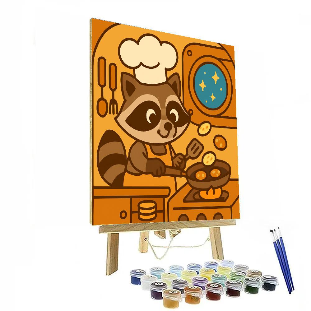 Rocket Chef Raccoon paint by number