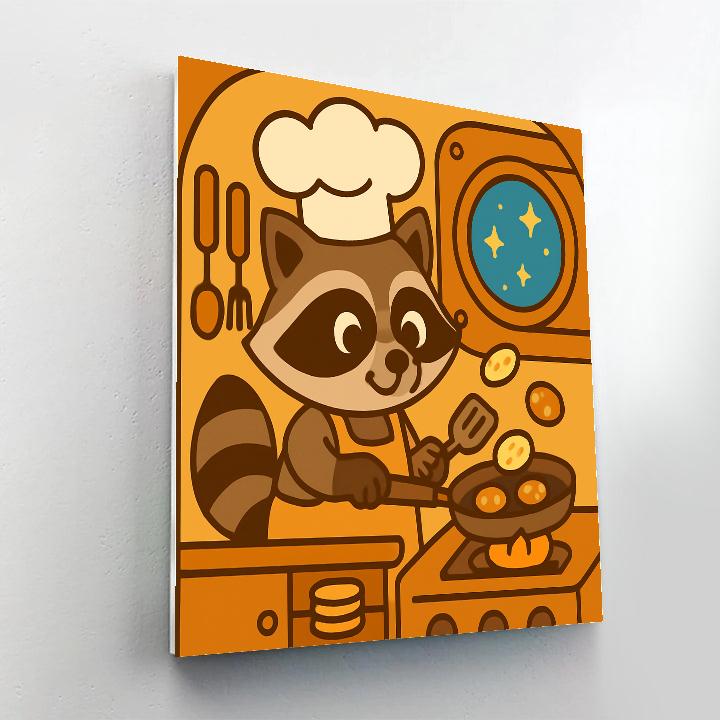 Rocket Chef Raccoon paint by number