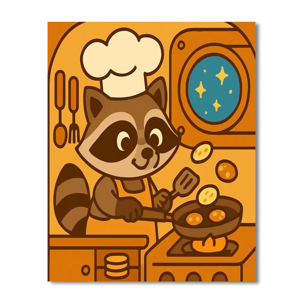 Rocket Chef Raccoon paint by number