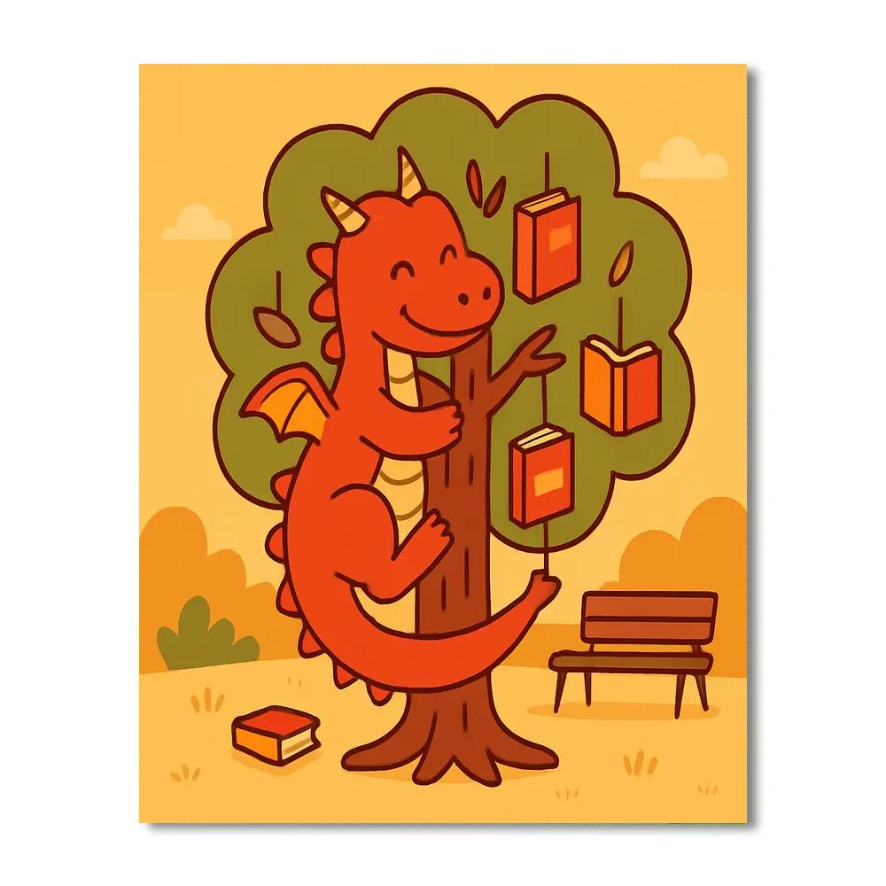 Maple Tree Dragon Library Number painting