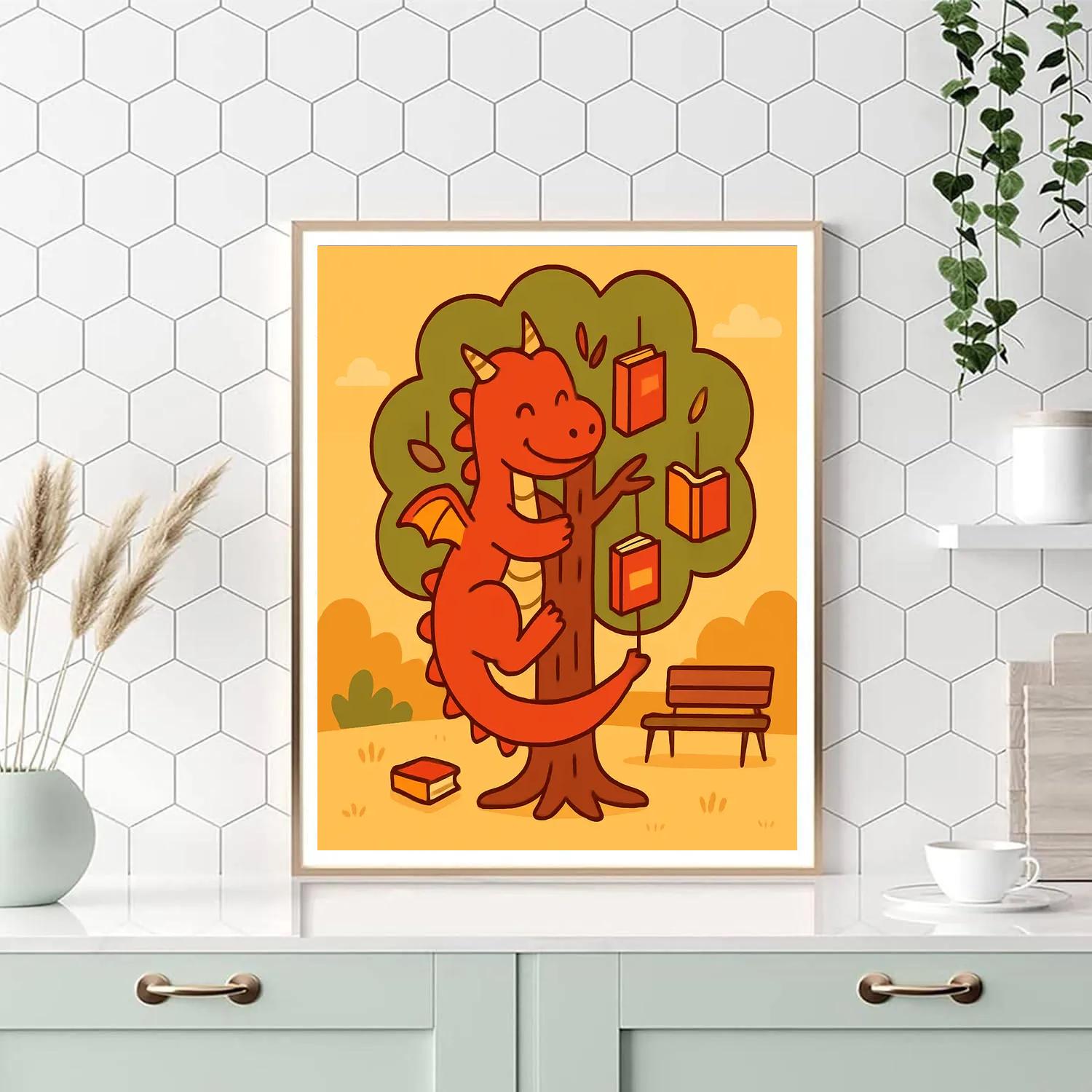 Maple Tree Dragon Library Number painting