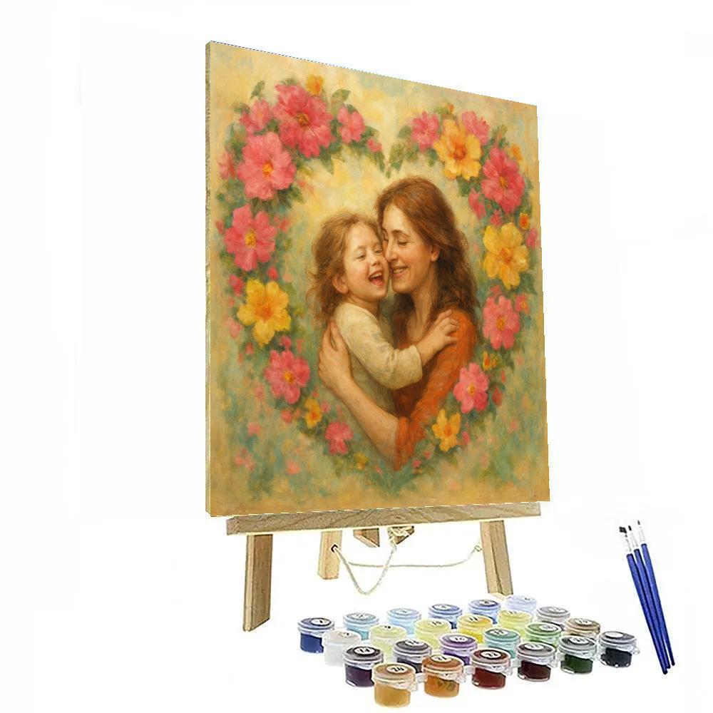 Floral Heart Embrace DIY paint by numbers