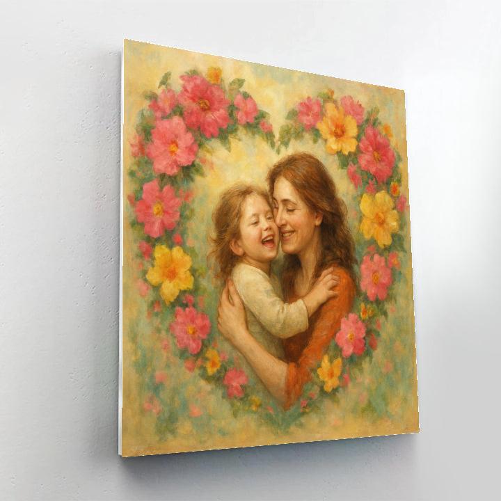 Floral Heart Embrace DIY paint by numbers