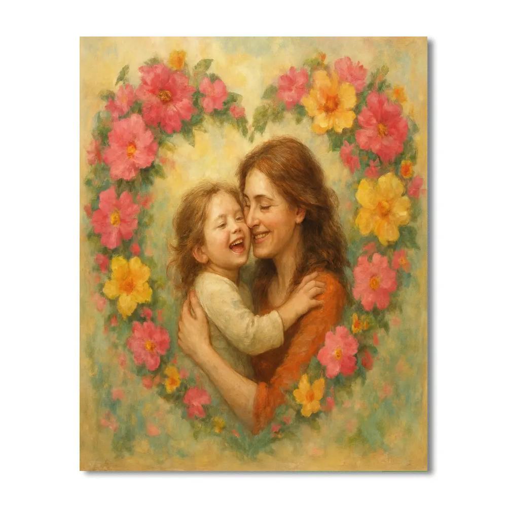 Floral Heart Embrace DIY paint by numbers