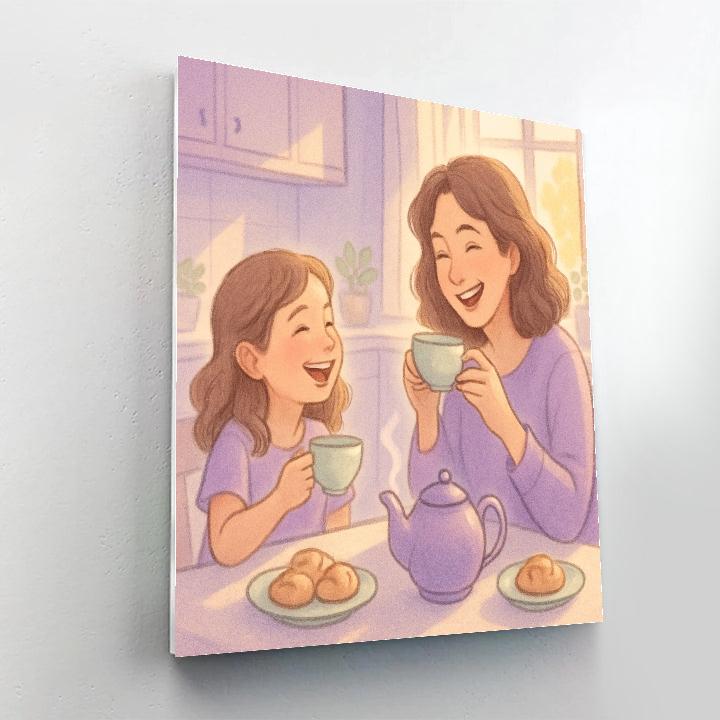 Tea Time With Mom paint by color