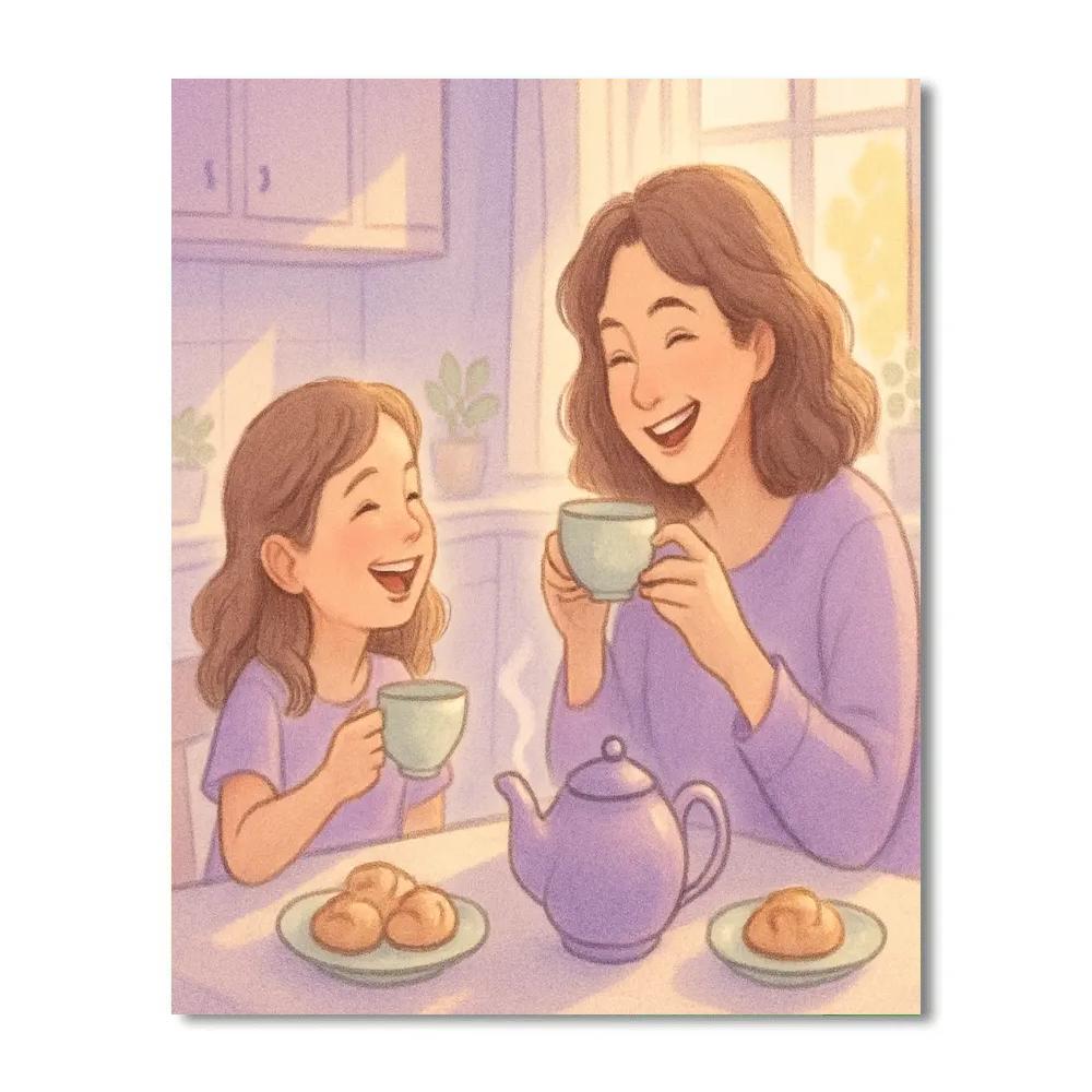Tea Time With Mom paint by color