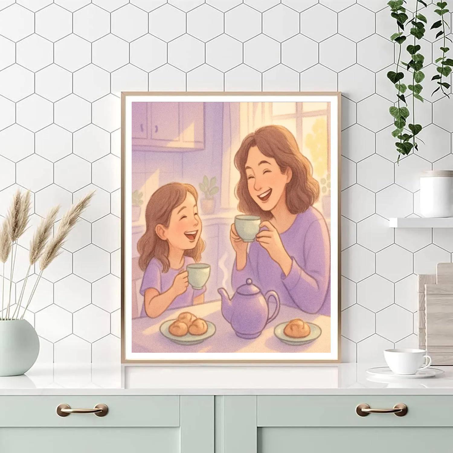 Tea Time With Mom paint by color