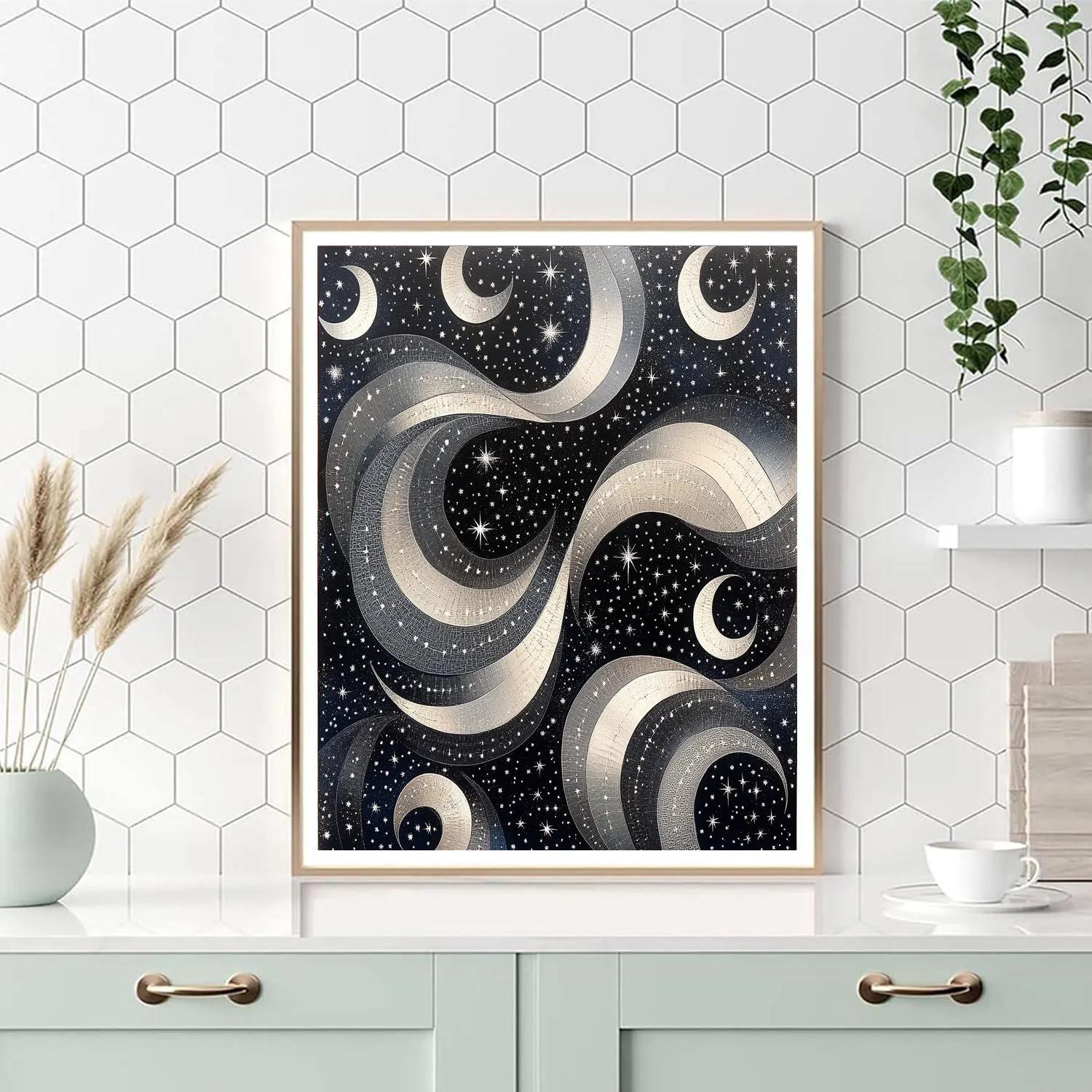M C Escher Inspired Infinite Tessellation Of Celestial Patterns paint by color