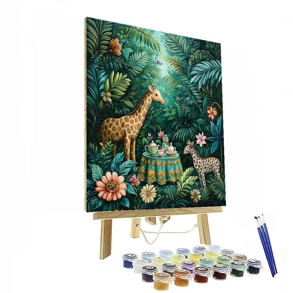 Henri Rousseau Inspired Jungle Tea Party Paint by numbers art