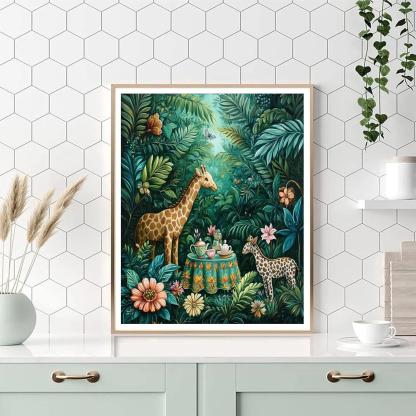 Henri Rousseau Inspired Jungle Tea Party Paint by numbers art